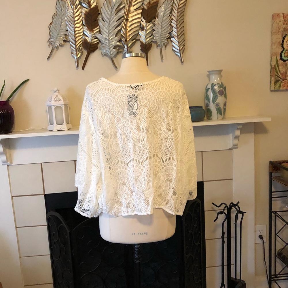 Sold • lace drape front shrug in cloud dancer - Picture 6 of 6